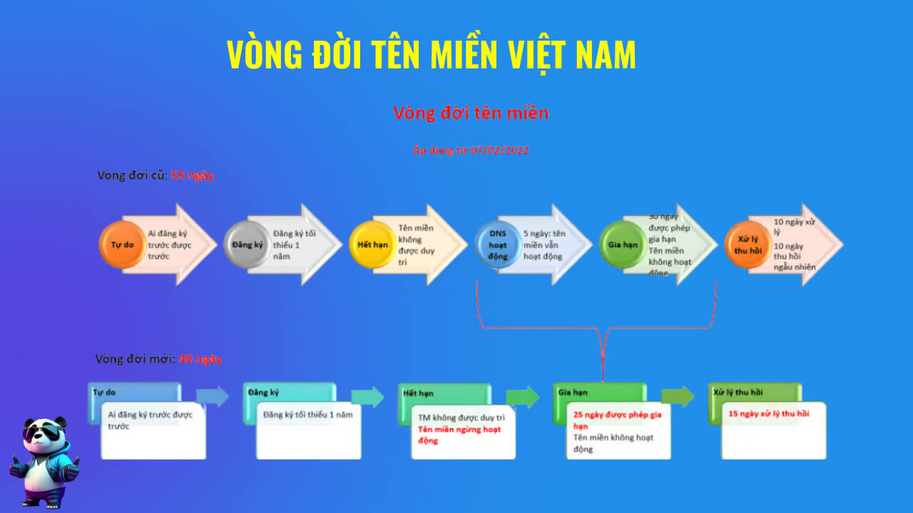 Minh họa về vòng đời và trạng thái của tên miền Việt Nam

