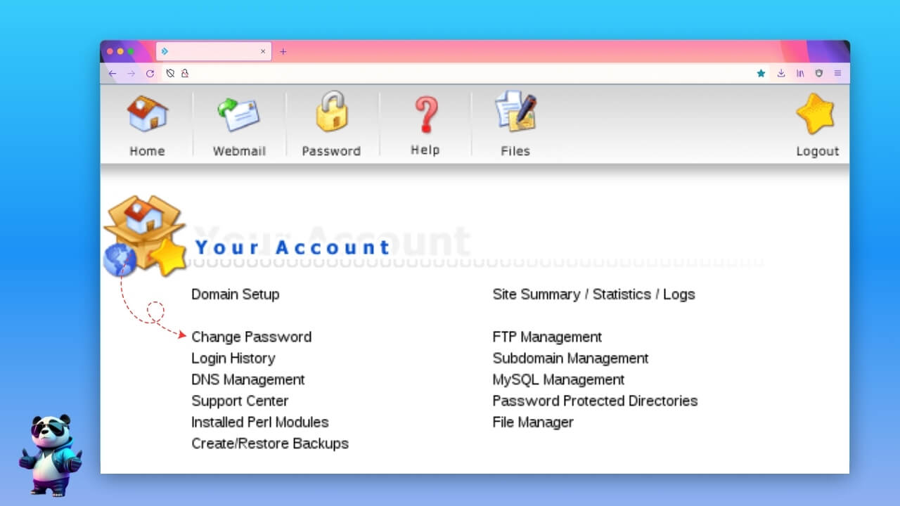 chọn mục change Password trên DirectAdmin