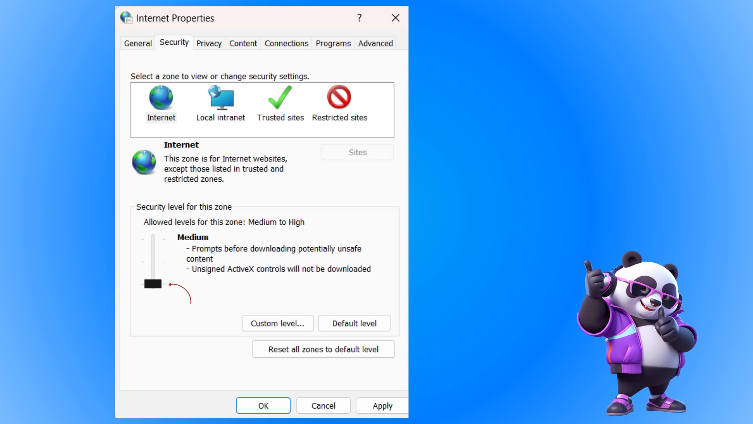 Giảm mức bảo mật và quyền riêng tư để fix lỗi ERR_SSL_PROTOCOL_ERROR