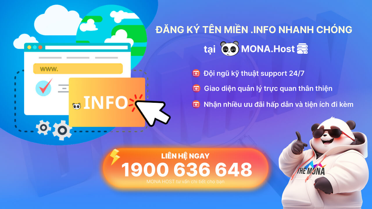 Đăng ký tên miền info uy tín tại MONA Host