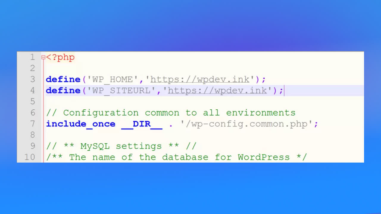 Dưới đây là một ví dụ về tệp wp-config.php: