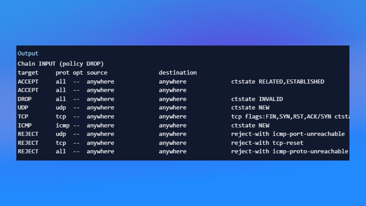 xem các quy tắc iptables theo chuỗi cụ thể