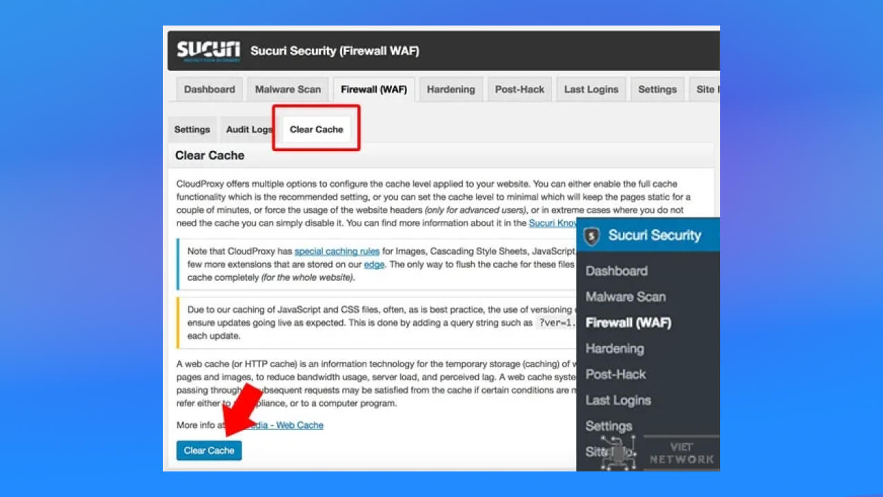 Xóa bộ nhớ Cache trong Sucuri