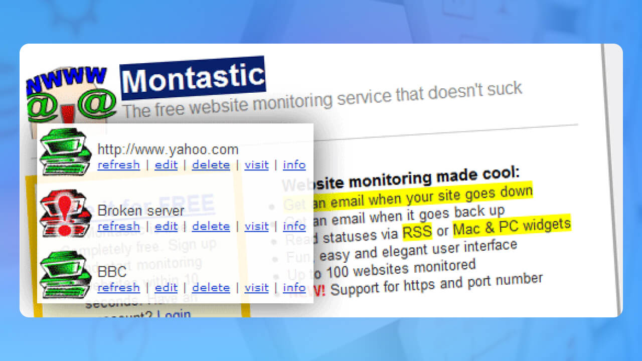 Công cụ giám sát trang web Montastic