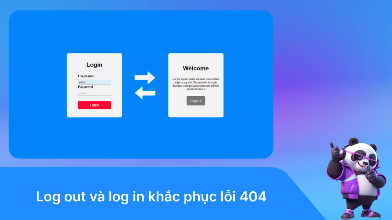 Log out và log in khắc phục HTTP Error 404