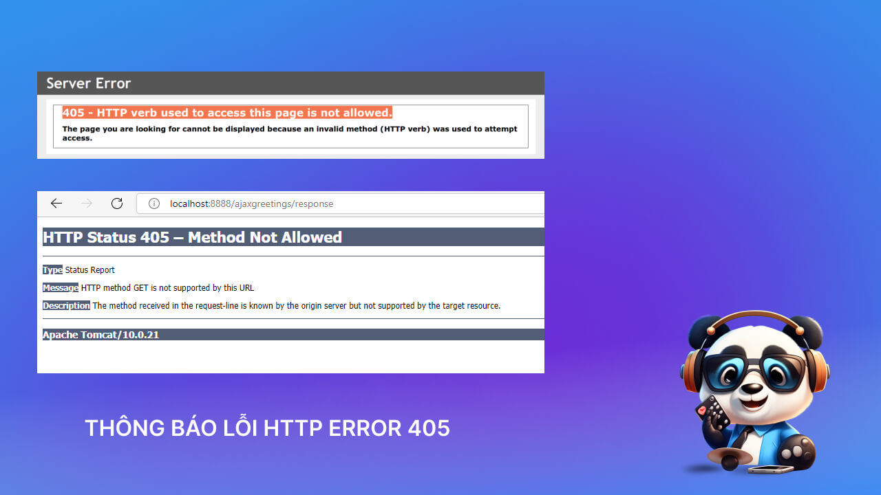 Dấu hiệu nhận biết lỗi HTTP error 405