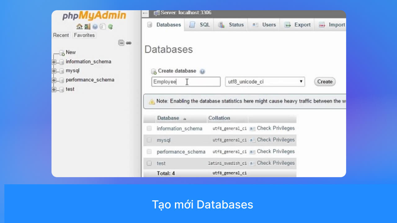 Quản lý cơ sở dữ liệu trên PHPMyAdmin