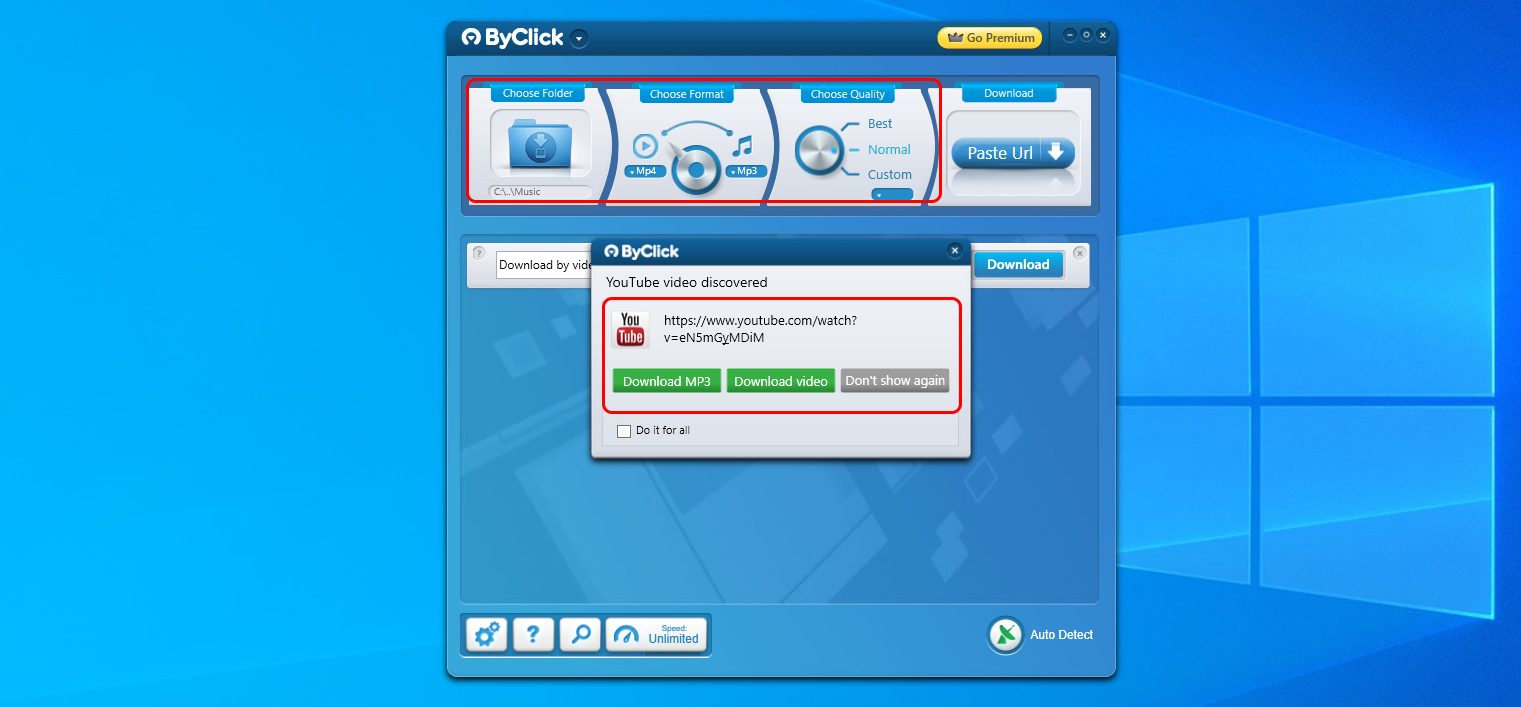 phần mềm download video bằng url By Click Downloader