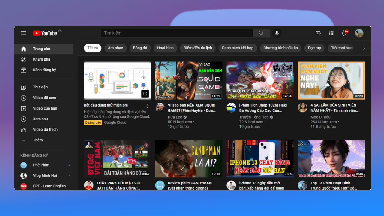 Website chia sẻ video Youtube