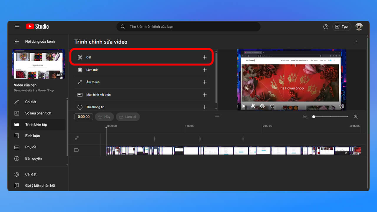chỉnh sửa video Yotube