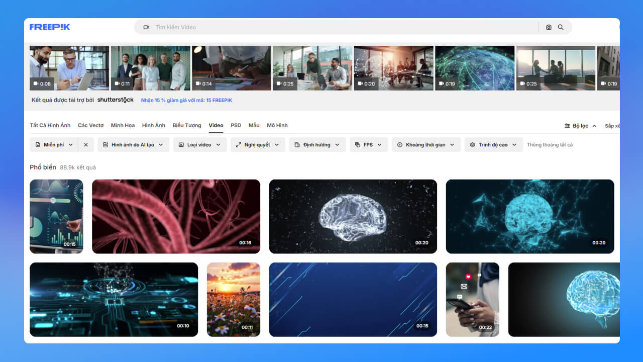 Freepik kho video miễn phí