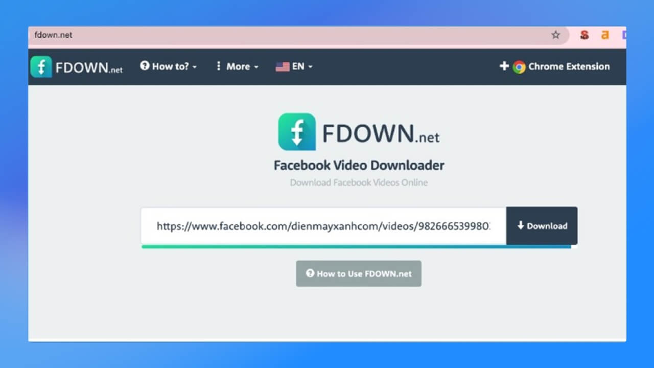 lưu video Facebook bdown 