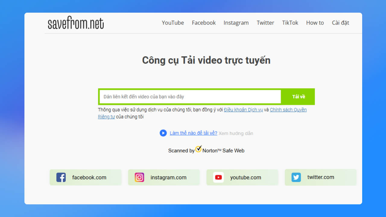 savefrom tải video facebook trên máy tính 