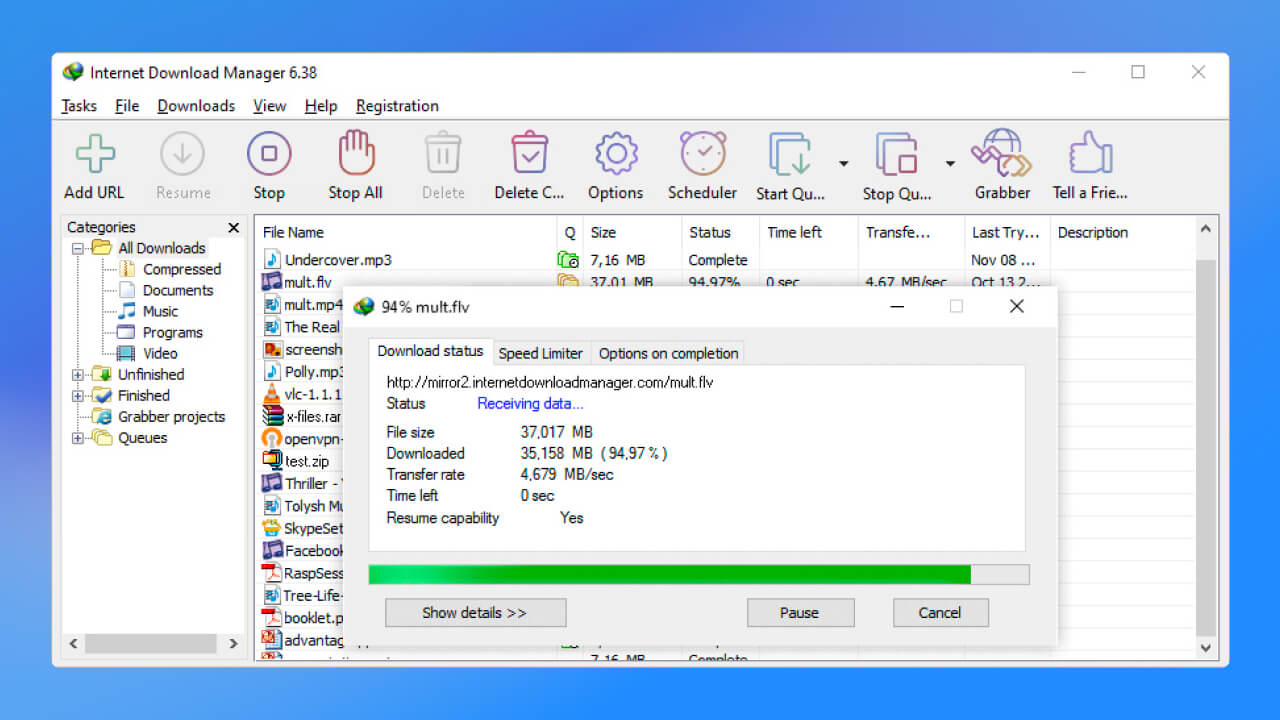 tải video Internet Download Manager