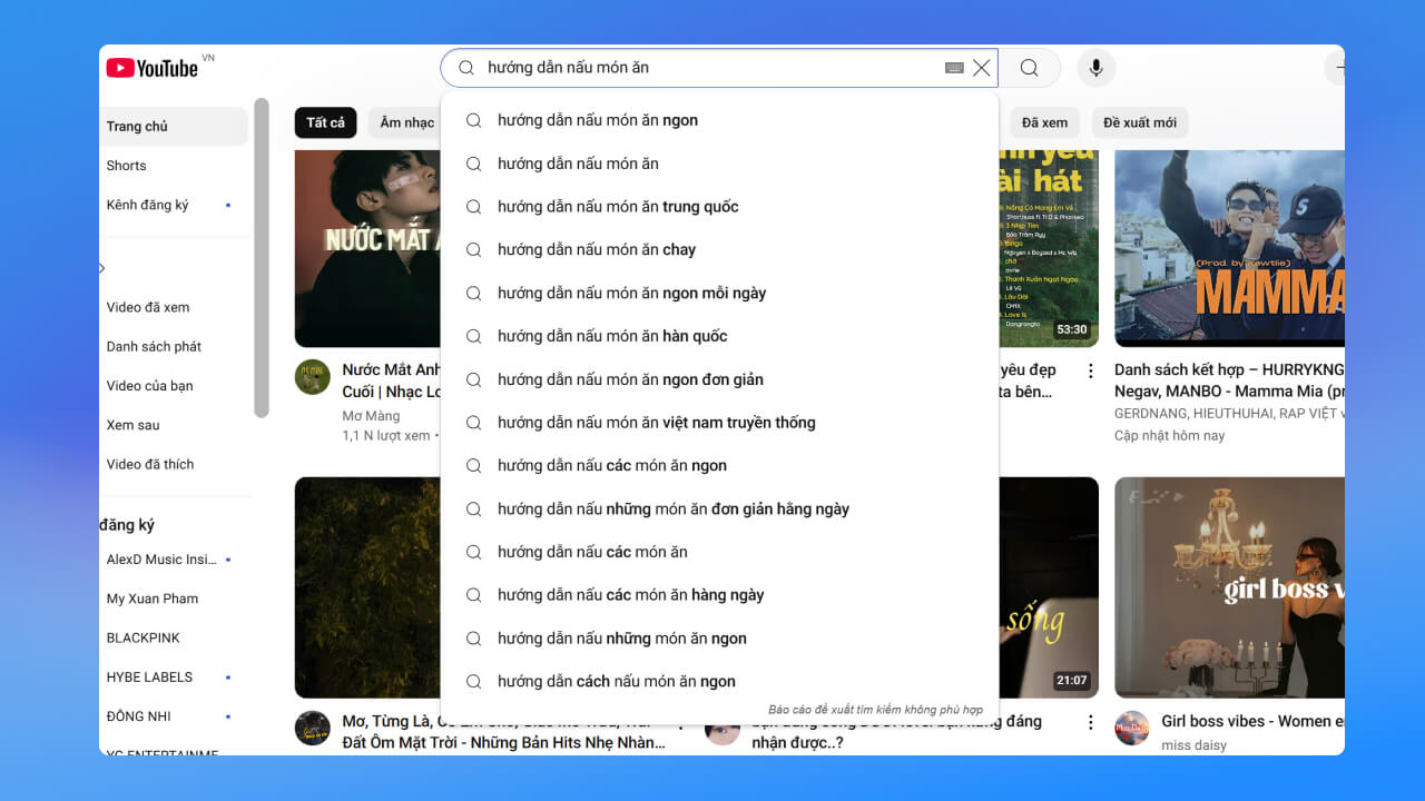 Tìm từ khóa phù hợp kênh Youtube của bạn