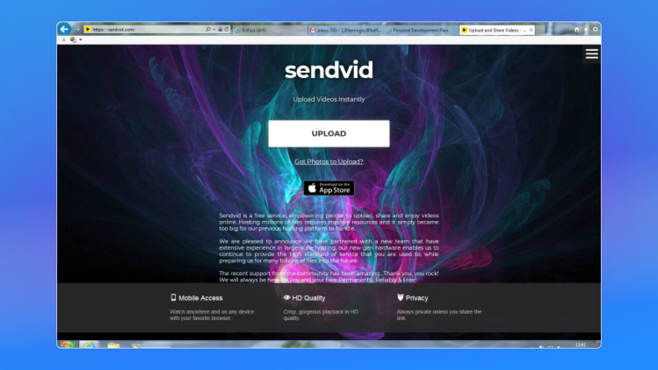 upload video Sendvid