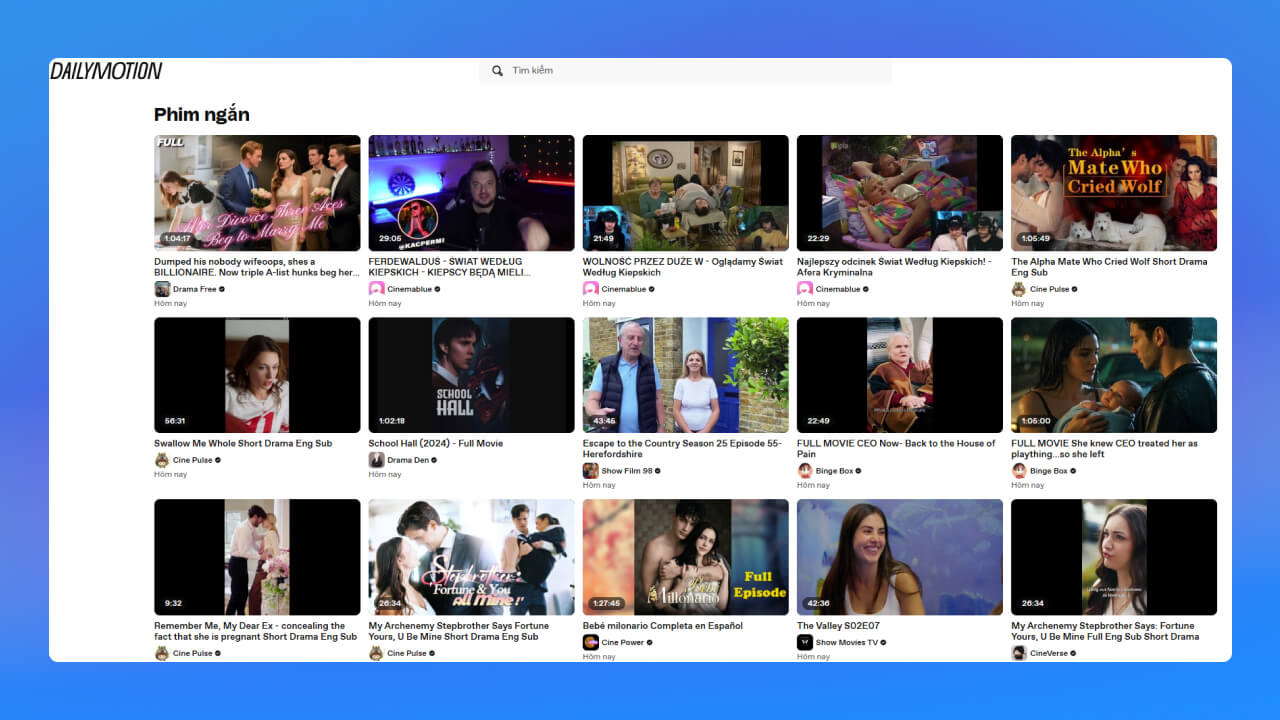web chia sẻ video Dailymotion