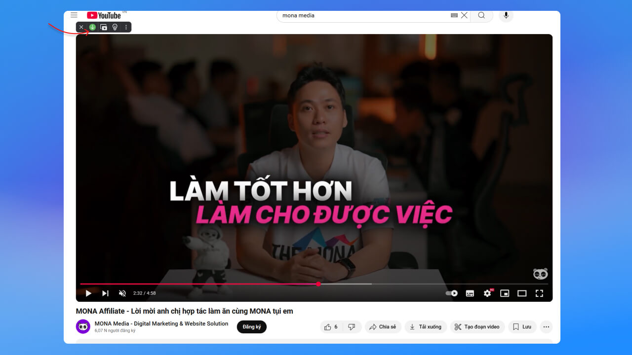 Nhấn vào biểu tượng Download