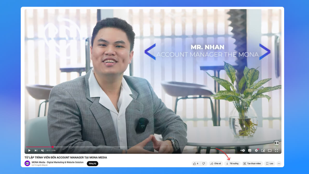 Tải video ngay trên youtube
