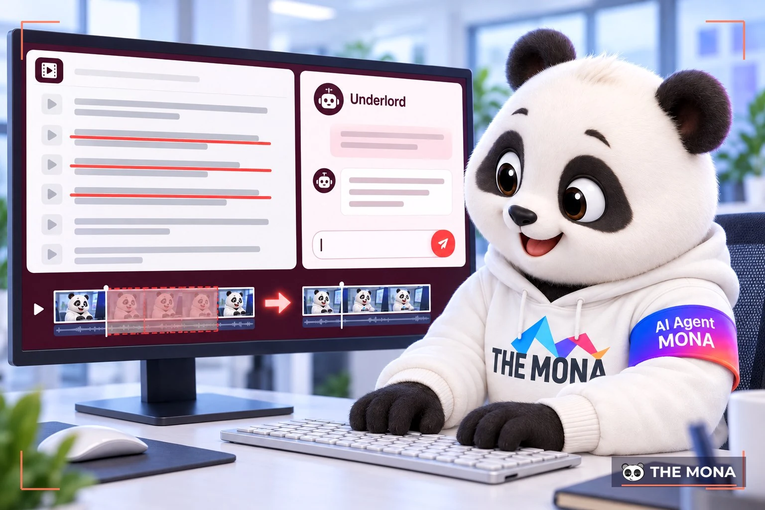 Gấu MONA gõ lệnh cho Underlord, các câu lặp tự bị gạch đỏ