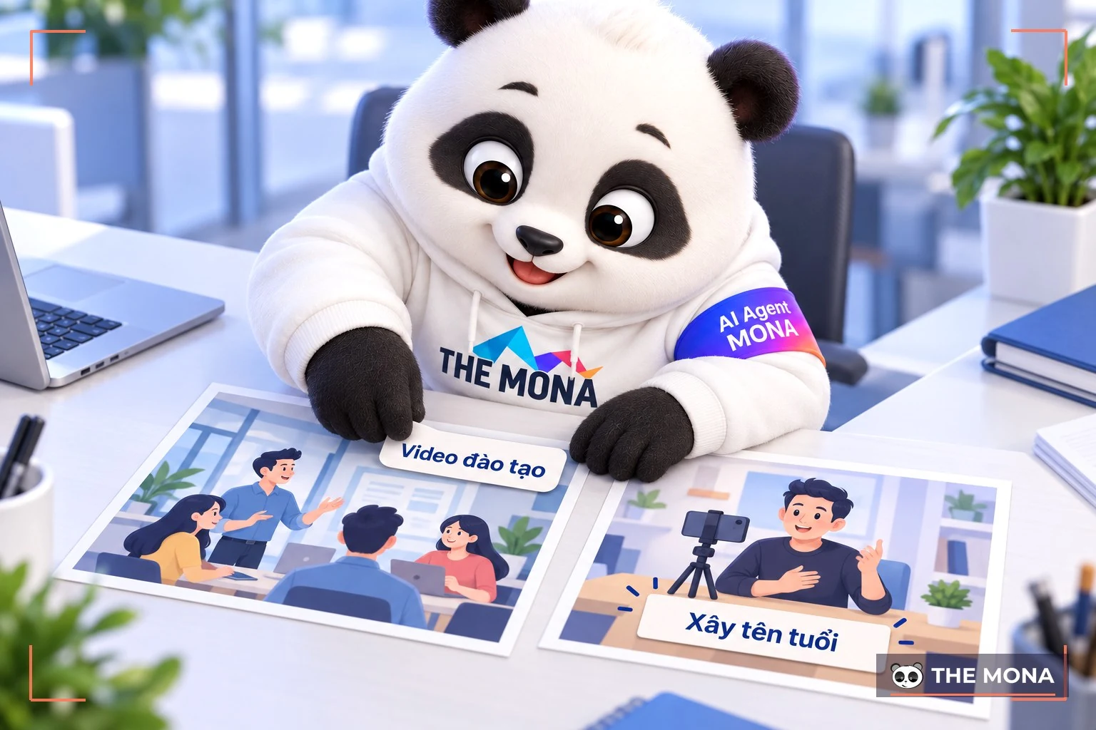 Gấu MONA dán nhãn đào tạo lên cảnh stock, nhãn xây tên tuổi lên chuyên gia