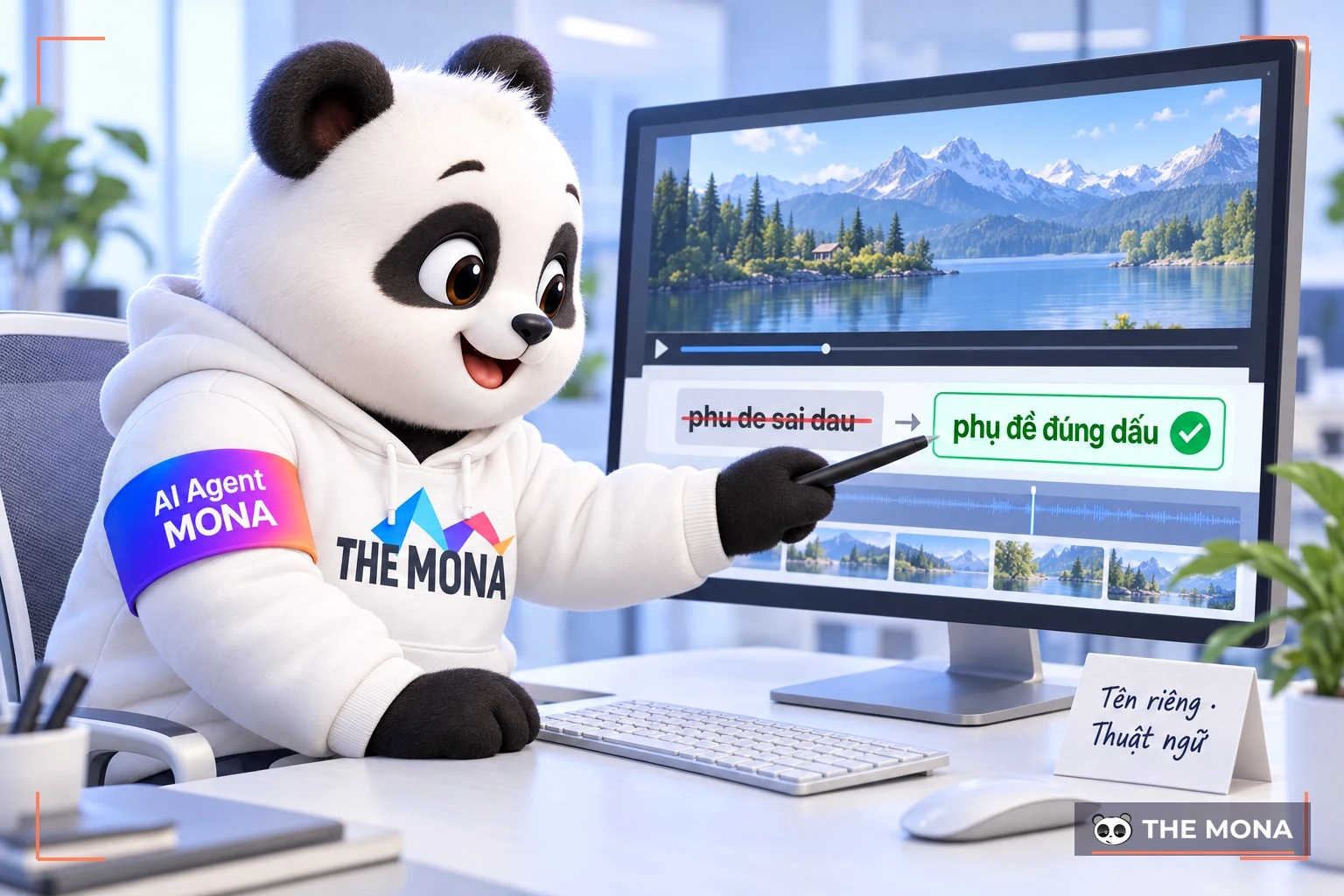 Gấu MONA sửa dòng phụ đề sai dấu thành phụ đề tiếng Việt đúng dấu