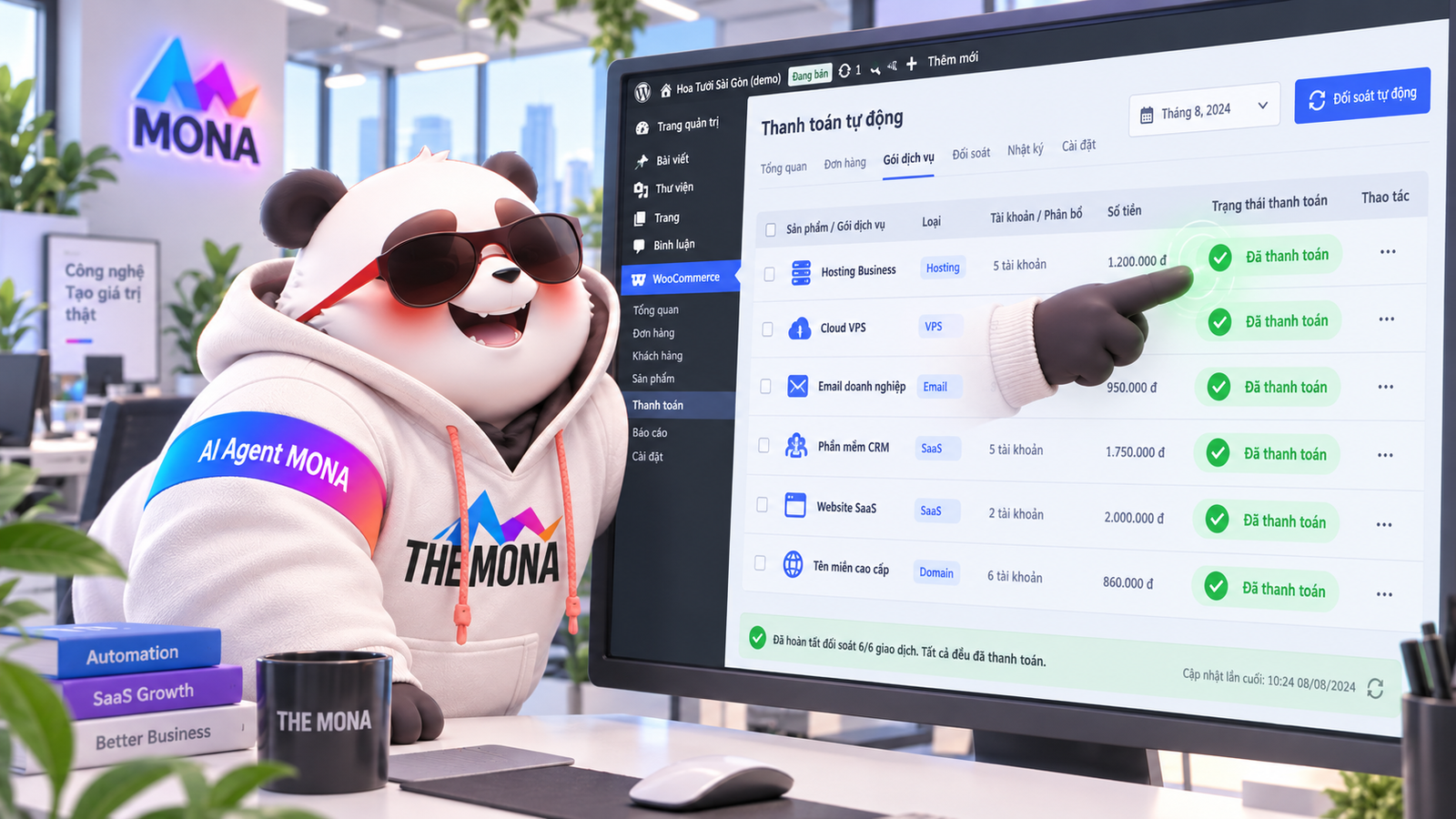 cổng thanh toán thu tiền hosting saas cấp phát tự động